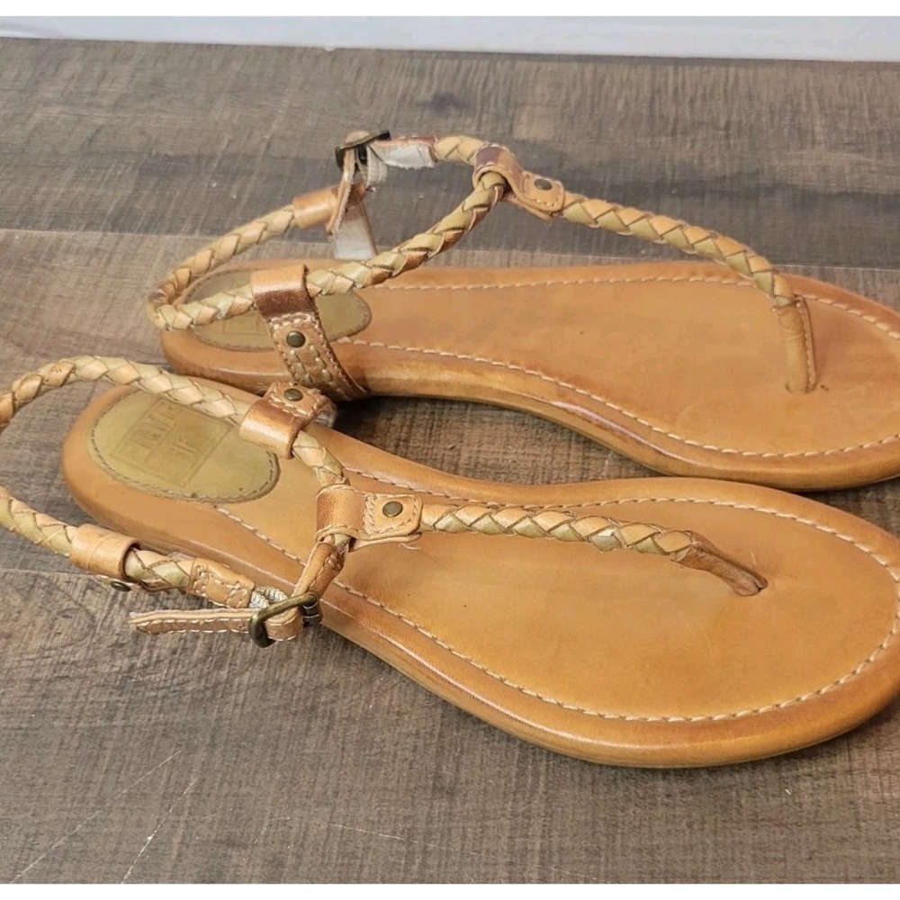 Frye Madison Braid Sling Sandals Leather Size 5.5 Womens Boho